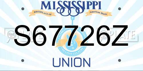 S67726Z Mississippi License Plate