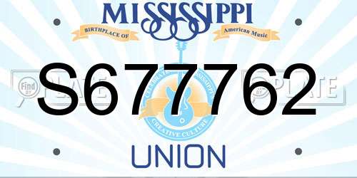 S677762 Mississippi License Plate