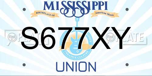 S677XY Mississippi License Plate