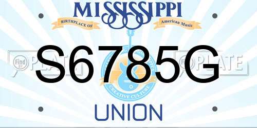 S6785G Mississippi License Plate