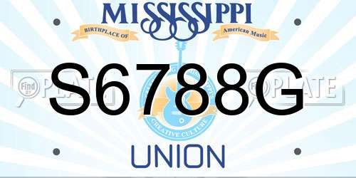 S6788G Mississippi License Plate