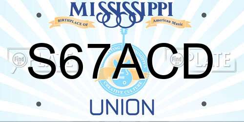 S67ACD Mississippi License Plate