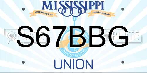 S67BBG Mississippi License Plate