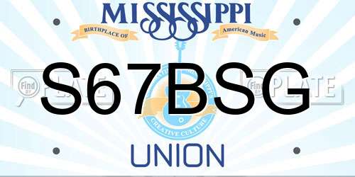 S67BSG Mississippi License Plate