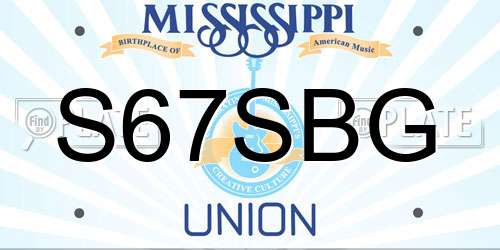 S67SBG Mississippi License Plate