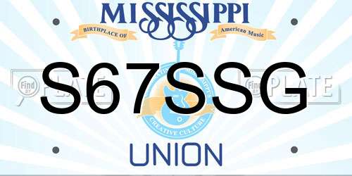 S67SSG Mississippi License Plate