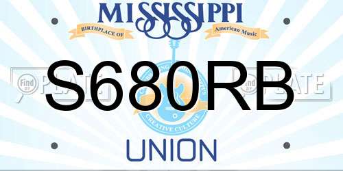 S680RB Mississippi License Plate