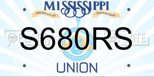 S680RS Mississippi License Plate