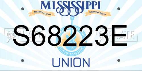 S68223E Mississippi License Plate
