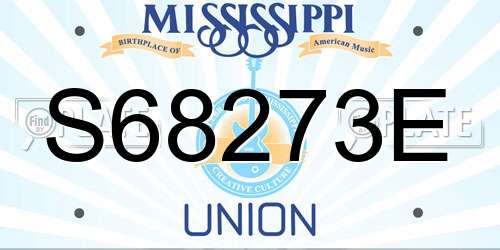 S68273E Mississippi License Plate