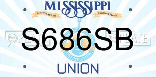 S686SB Mississippi License Plate