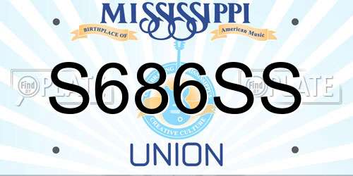 S686SS Mississippi License Plate