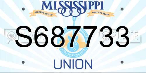 S687733 Mississippi License Plate