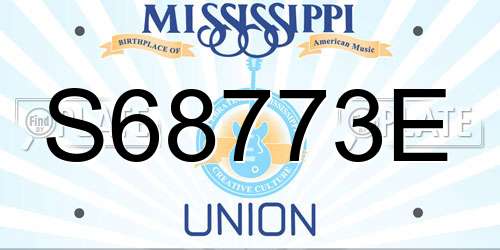 S68773E Mississippi License Plate