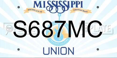 S687MC Mississippi License Plate