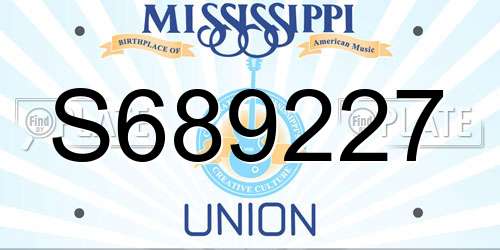 S689227 Mississippi License Plate