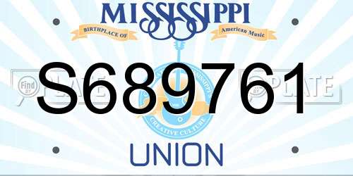 S689761 Mississippi License Plate