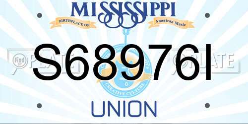 S68976I Mississippi License Plate