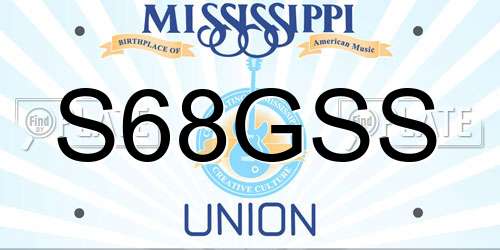 S68GSS Mississippi License Plate