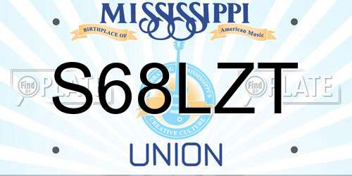 S68LZT Mississippi License Plate