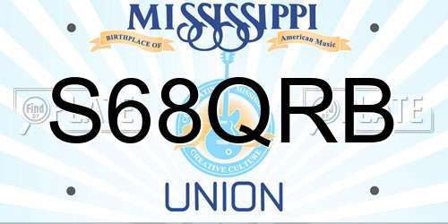 S68QRB Mississippi License Plate