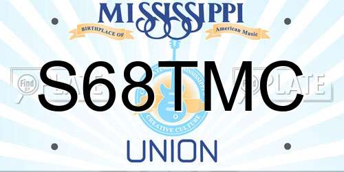 S68TMC Mississippi License Plate