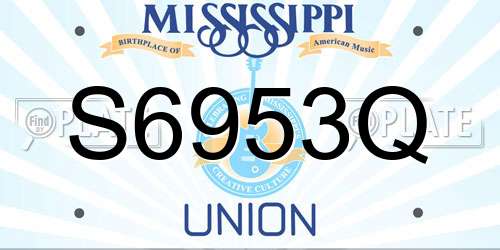 S6953Q Mississippi License Plate