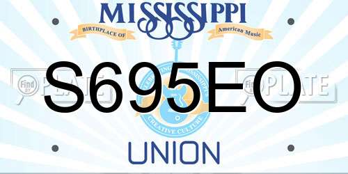 S695EO Mississippi License Plate