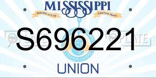 S696221 Mississippi License Plate