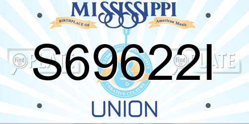 S69622I Mississippi License Plate