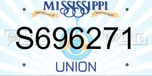 S696271 Mississippi License Plate