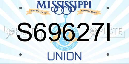 S69627I Mississippi License Plate