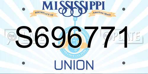 S696771 Mississippi License Plate