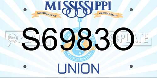 S6983O Mississippi License Plate