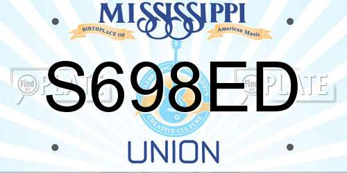 S698ED Mississippi License Plate