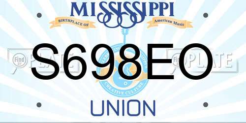S698EO Mississippi License Plate