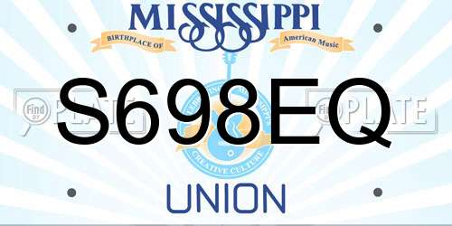 S698EQ Mississippi License Plate
