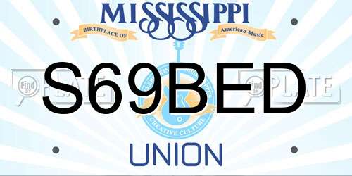 S69BED Mississippi License Plate