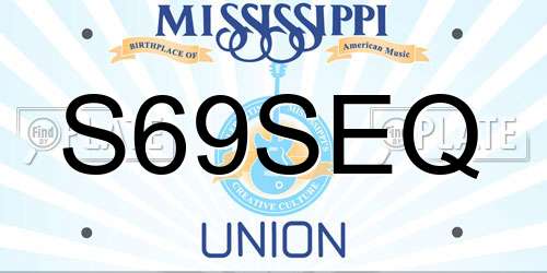 S69SEQ Mississippi License Plate