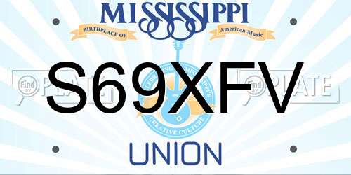 S69XFV Mississippi License Plate