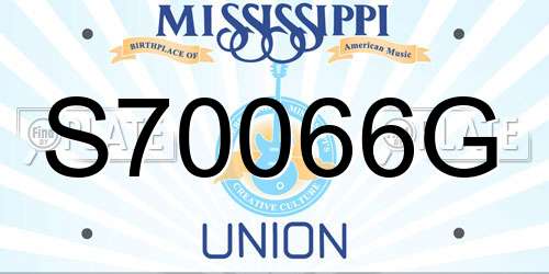 S70066G Mississippi License Plate