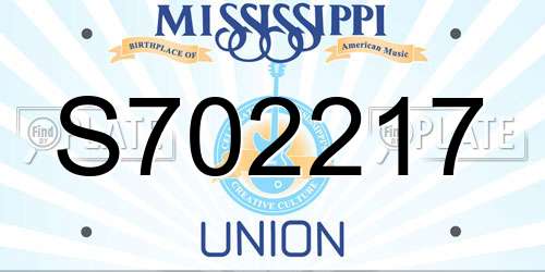S702217 Mississippi License Plate