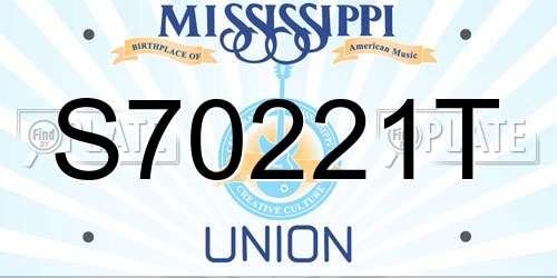 S70221T Mississippi License Plate