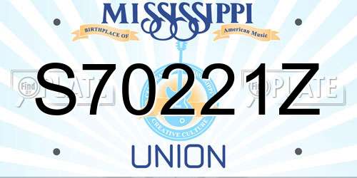 S70221Z Mississippi License Plate