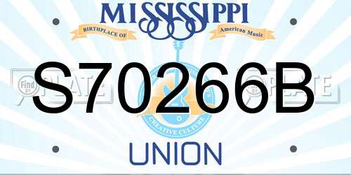 S70266B Mississippi License Plate