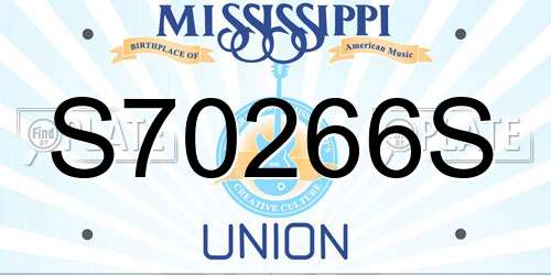 S70266S Mississippi License Plate