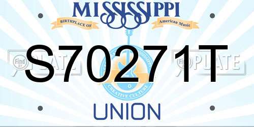 S70271T Mississippi License Plate