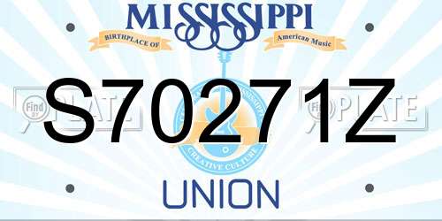 S70271Z Mississippi License Plate