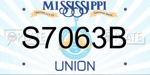 S7063B Mississippi License Plate