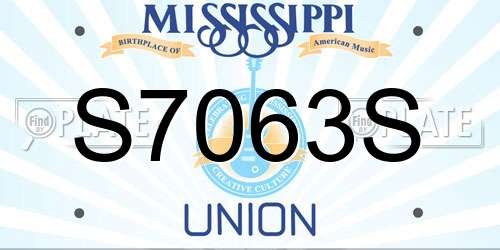 S7063S Mississippi License Plate